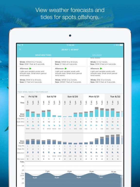 FishTrack - Charts & Forecasts iPad screenshot 4 - Weather app