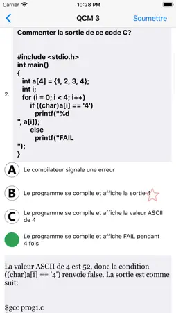 QCM Langage Informatique screenshot 1