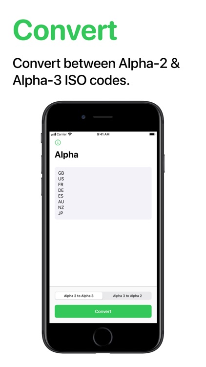 Alpha - ISO Code Converter