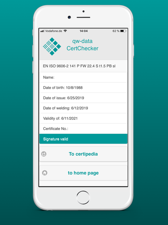 qw-data CertChecker iPad screenshot 1 - Utilities app