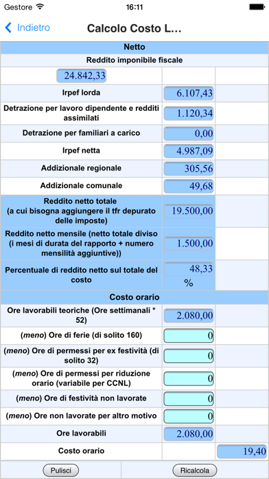 Busta Paga - Costo del Lavoro Screenshot