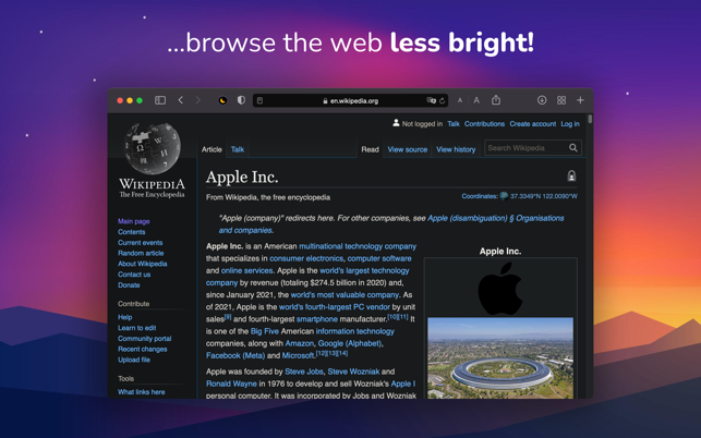 Nata e errët - modaliteti për pamjen e ekranit të Safari