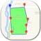 App help you to calculate distance/area based on GPS points marked on map