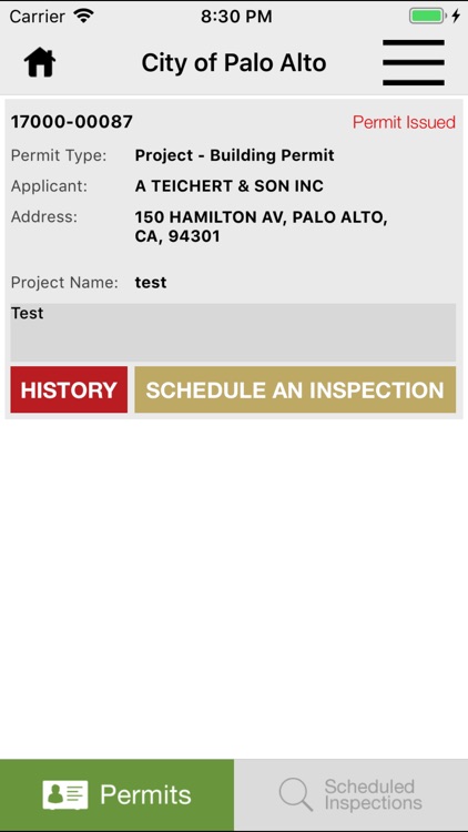 Palo Alto Inspection Request