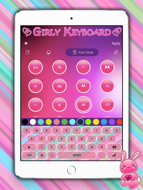 Cute Girly Keyboard Themes iPad screenshot 5 - Utilities app