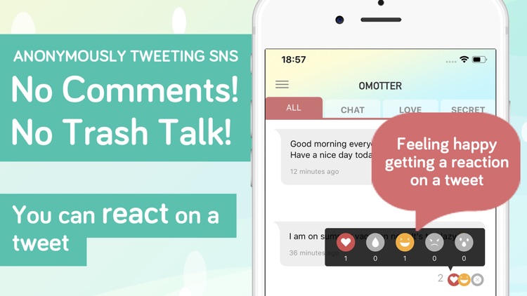 Anonymous tweets SNS [Omotter]