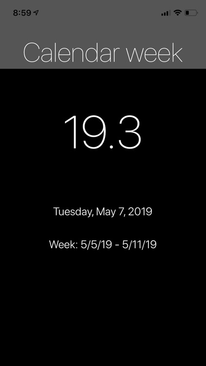 CW - Calendar Week