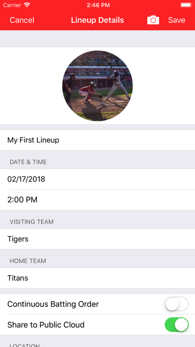 Screenshot #2 pour Lineup Card