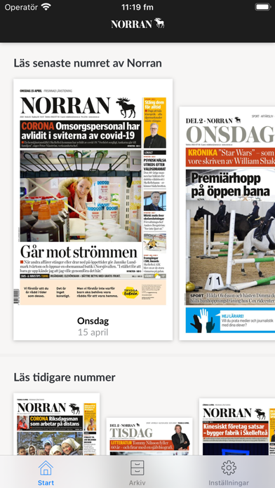 E-tidning Norran Screenshot