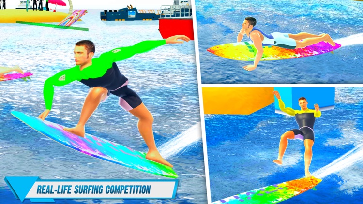 Beach Water Surfing Fun Race screenshot-4