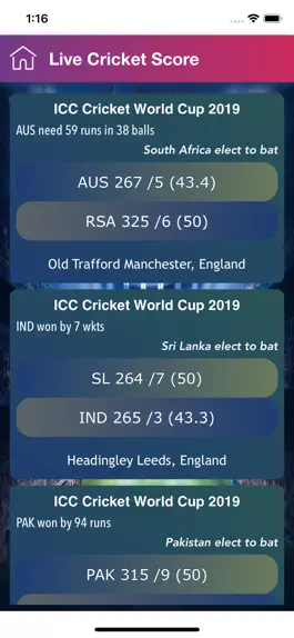 Game screenshot Live Cricket Match Score mod apk