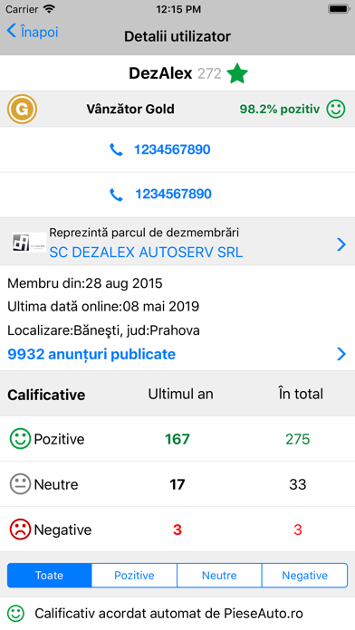 Piese auto noi si dezmembrari iPhone screenshot 6 - Utilities app