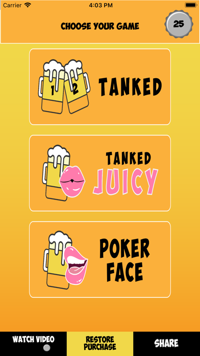 Tanked: drinking game iPhone screenshot 1 - Entertainment app