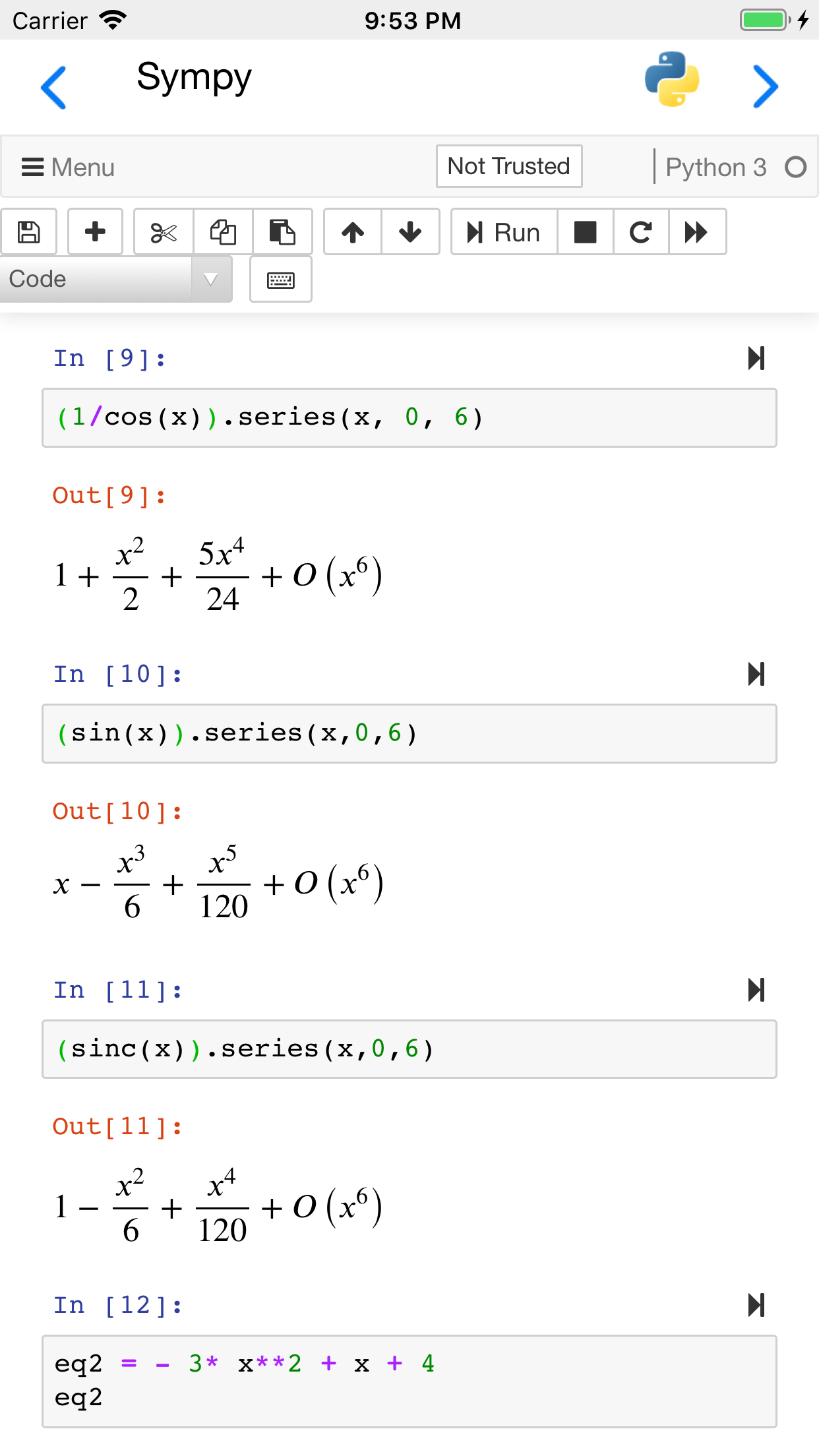 Carnets - Jupyter screenshot 2