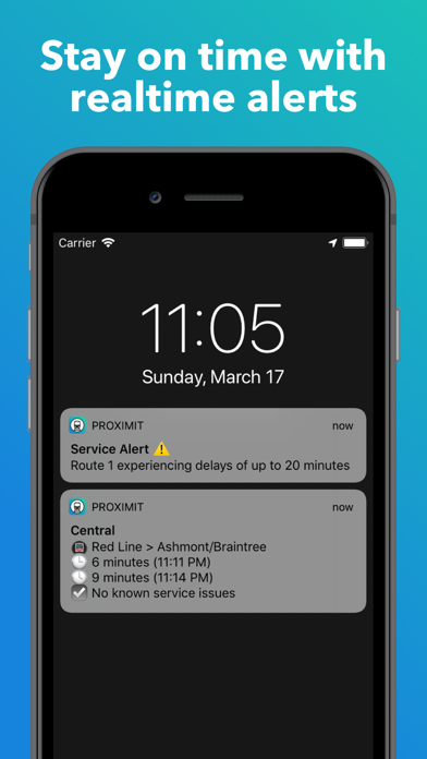 ProximiT: MBTA Boston Transit Screenshot