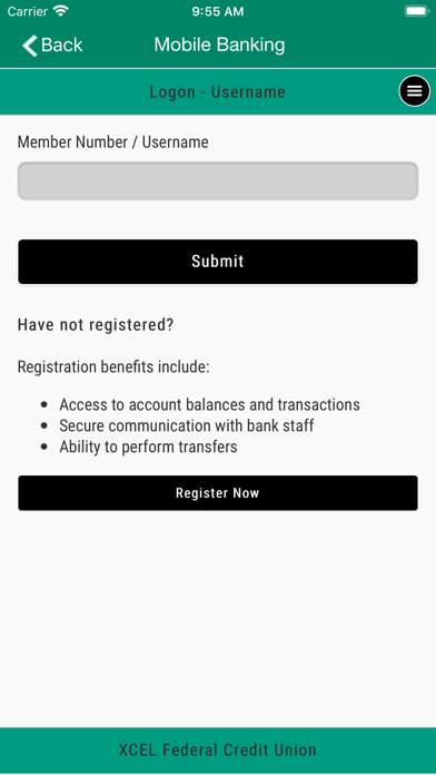 Screenshot #2 pour XCEL FCU Mobile Application