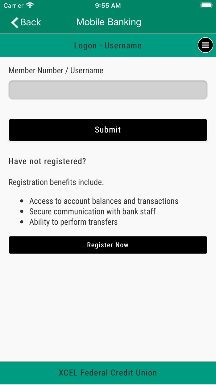 XCEL FCU Mobile Application