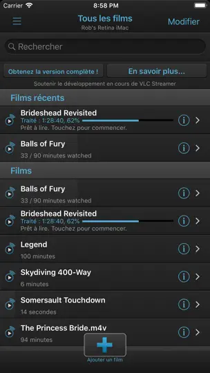Capture d'écran de VLC Streamer sur iPhone 1