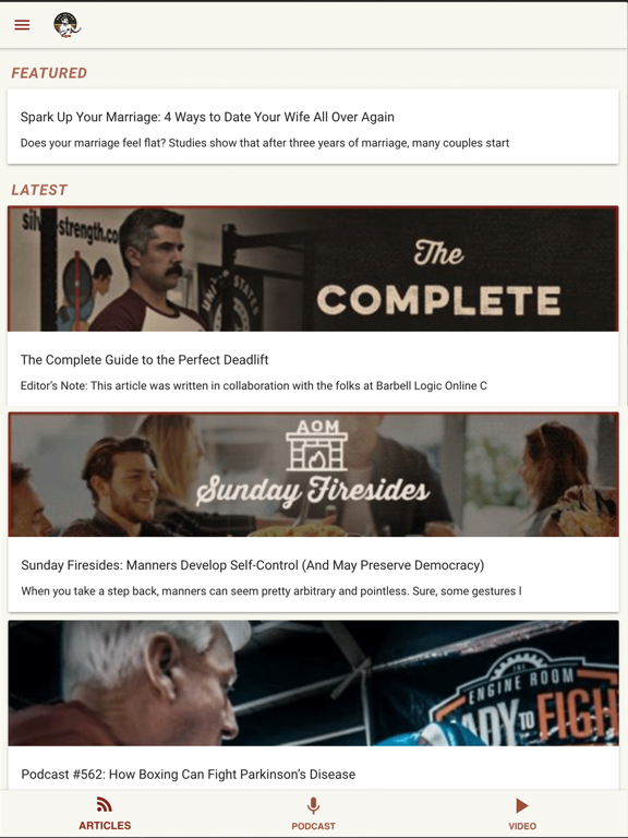 Art of Manliness iPad screenshot 1 - Lifestyle app