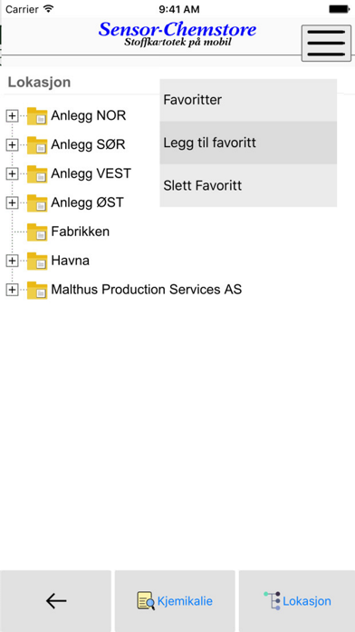 Sensor Chemstore Screenshot