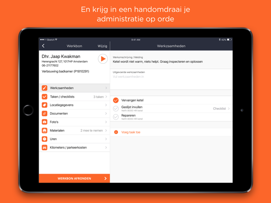 Crafter - Werkbon App iPad app afbeelding 2