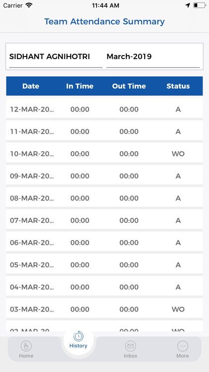 Infodart Attendance Management