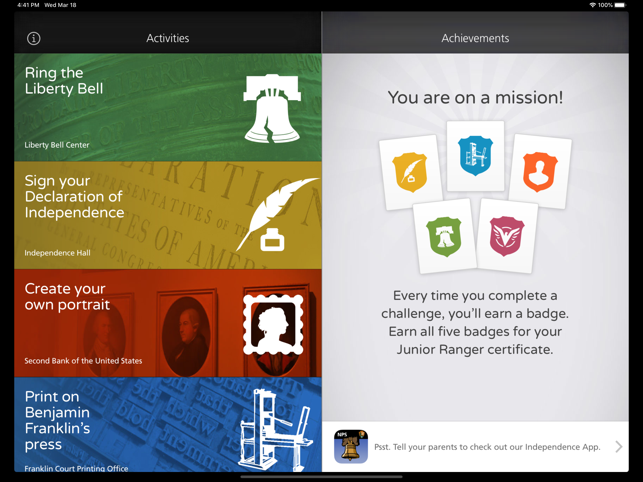 ‎NPS Independence Junior Ranger Screenshot