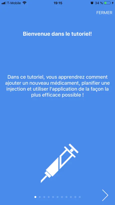 Aide médicale avec injections