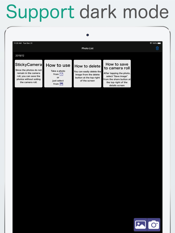 StickyCamera iPad screenshot 4 - Photo & Video app