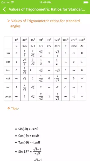 Trigonometry Formulas screenshot 2