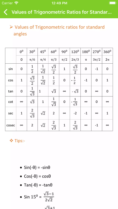Trigonometry Formulas screenshot 2