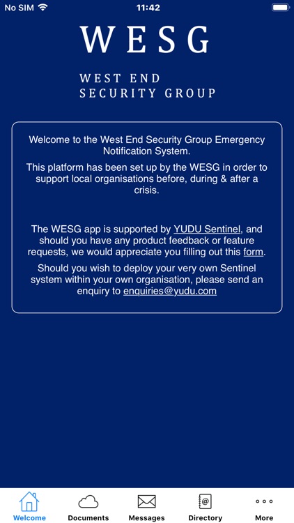 WESG Crisis Management App