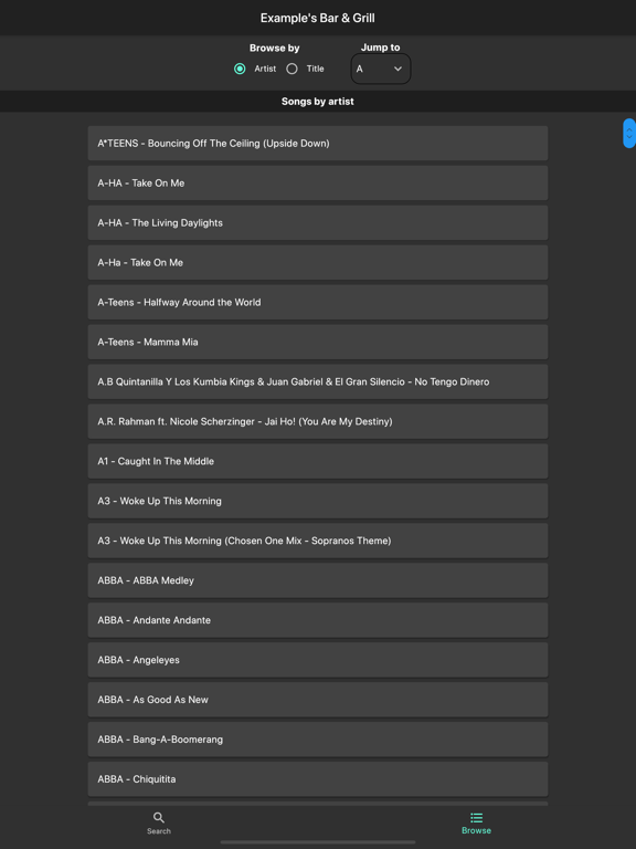 OpenKJ Songbook Kiosk iPad screenshot 1 - Entertainment app