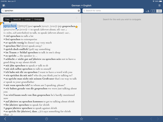 Collins German-English iPad app afbeelding 1