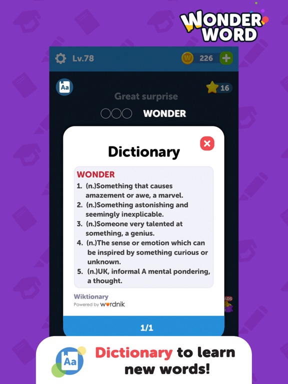 Wonder Word: Word Search Games iPad screenshot 6 - Games app