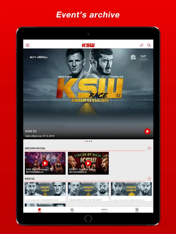 KSW iPad screenshot 4 - Sports app
