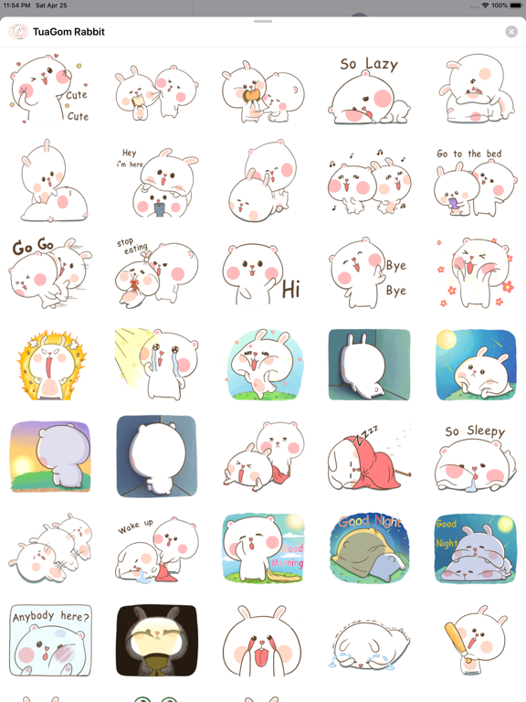 TuaGom Cute Rabbit iPad screenshot 5 - Stickers app
