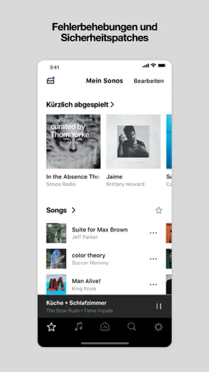 Screenshot von Sonos S1 Controller auf dem iPhone 4