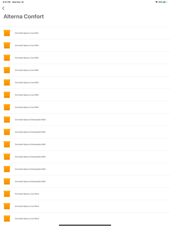 Listado Productos Coloplast iPad screenshot