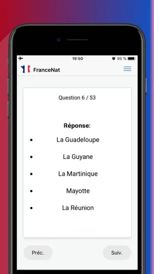 Capture d'écran de France Naturalisation sur iPhone 3