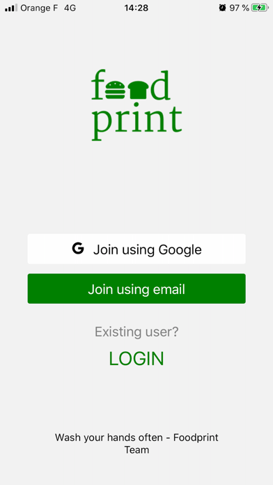 Foodprint app screenshot