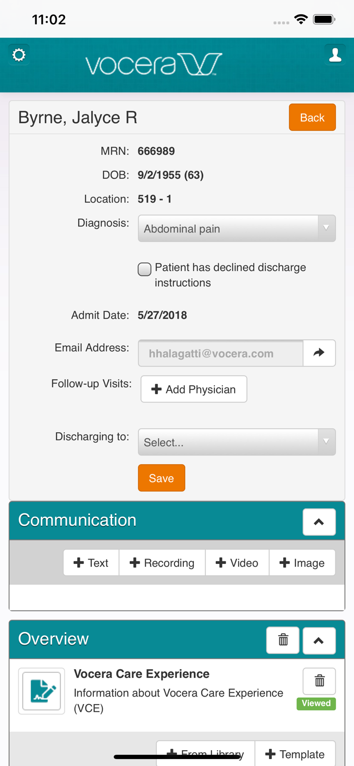 Vocera Care Experience screenshot 2