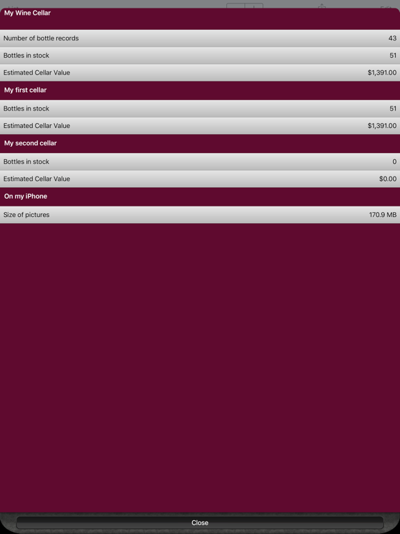 Wine Cellar HD iPad screenshot