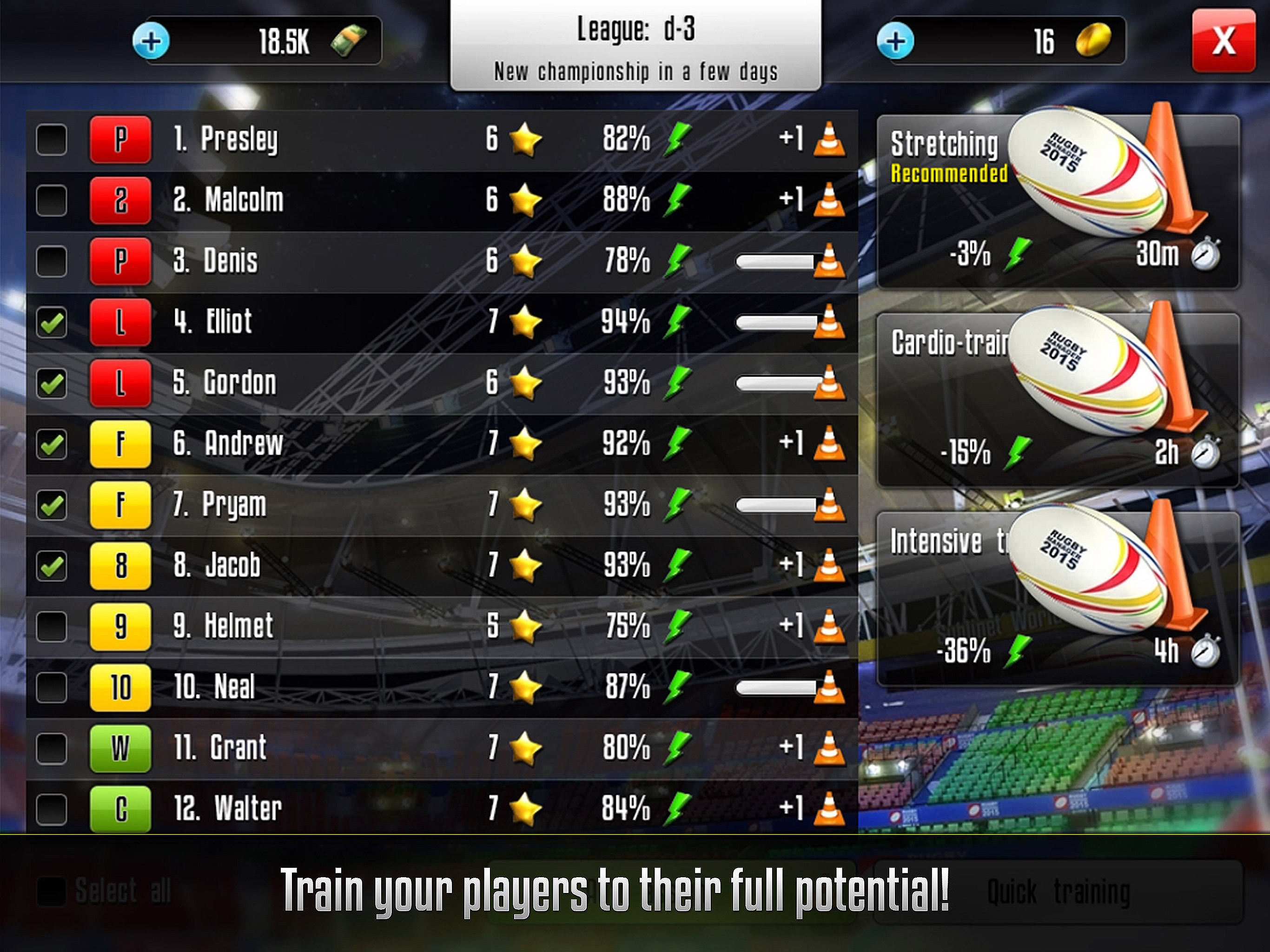 Rugby Manager : Be a manager