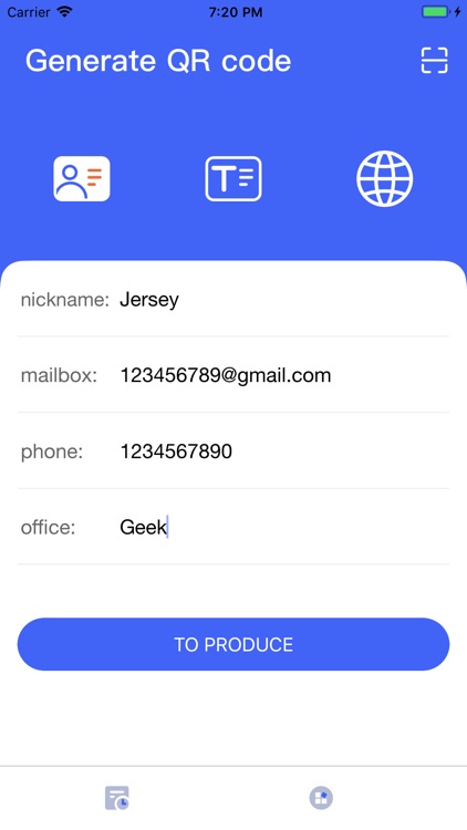 QR code business card