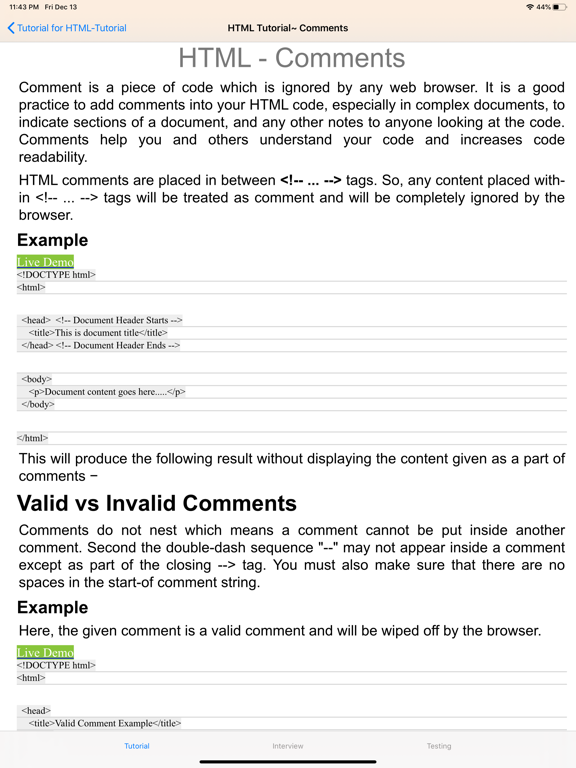Screenshot #6 pour Tutorial for HTML
