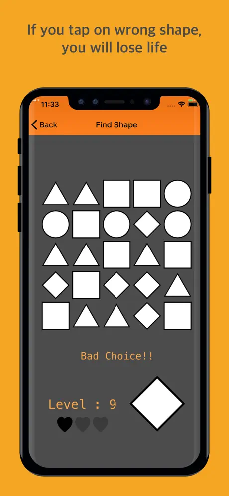 FindShape game - tap on shape