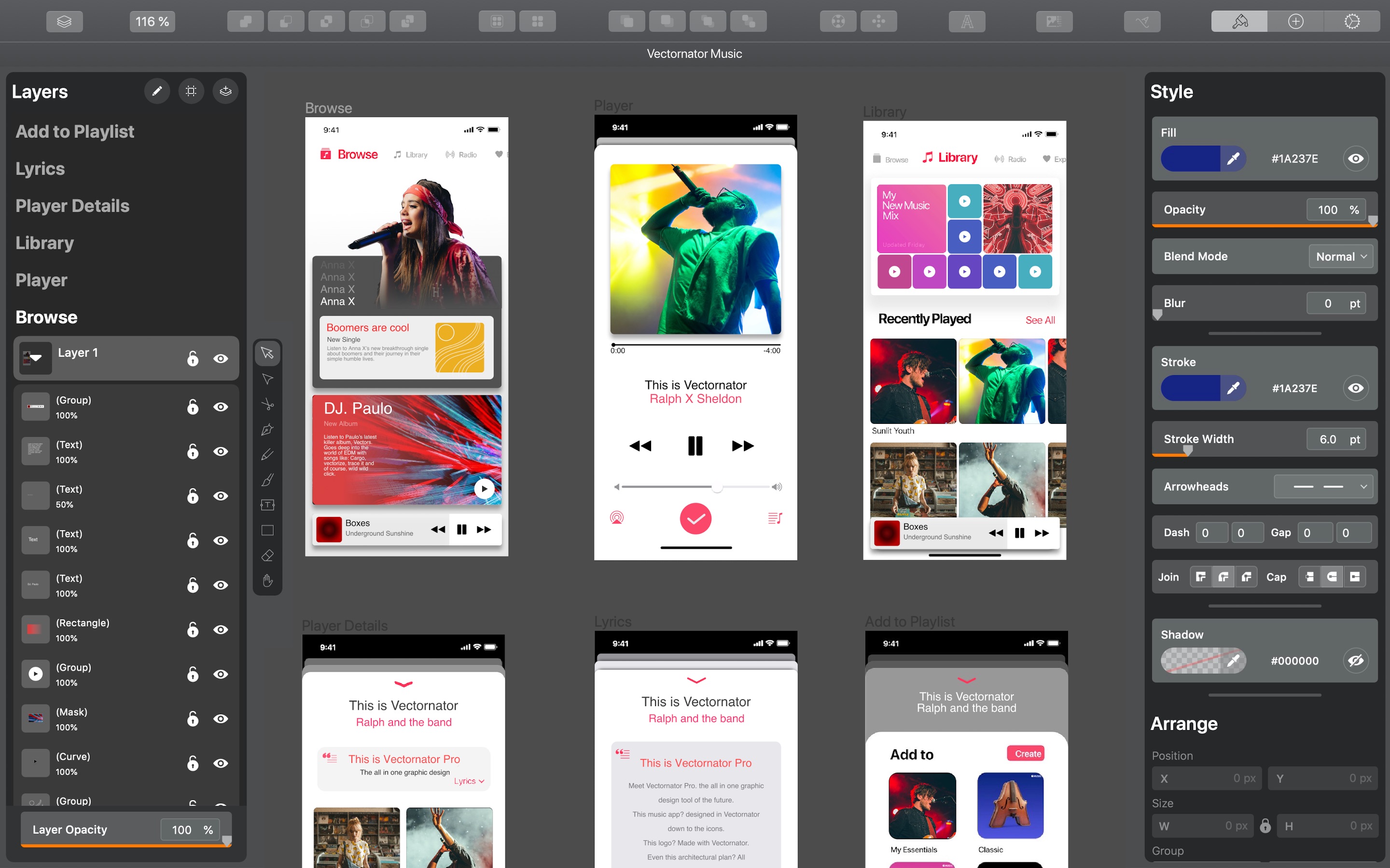Screenshot do app Vectornator Pro - Vector Art