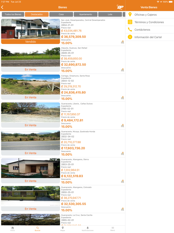 BP Venta de Bienes iPad screenshot