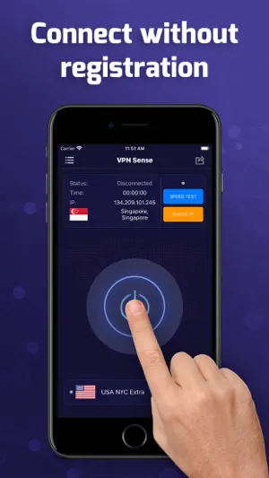 VPN Sense - Secure Browsing screenshot 1
